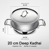 Engrave - Deep Kadhai (Round Bottom) - Triply Artisan Series