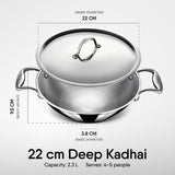 Engrave - Deep Kadhai (Round Bottom) - Triply Artisan Series