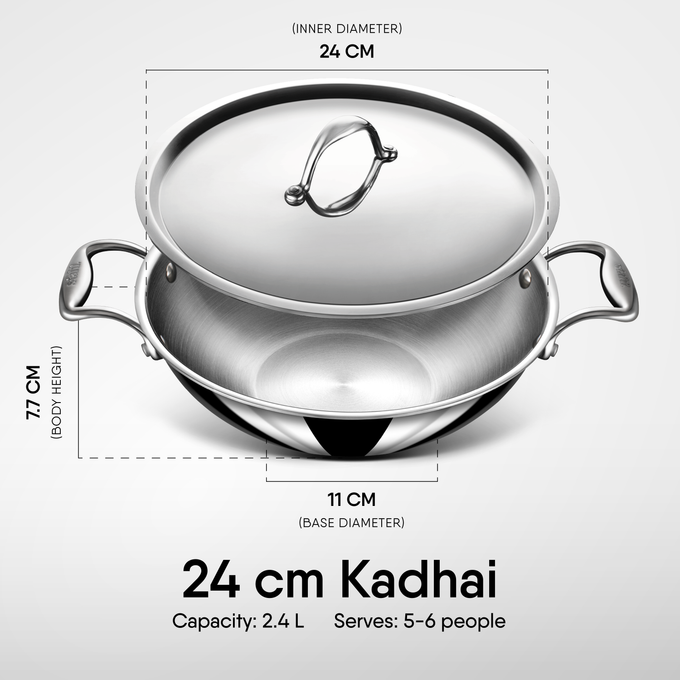 Steel Kadhai - Triply Artisan Series