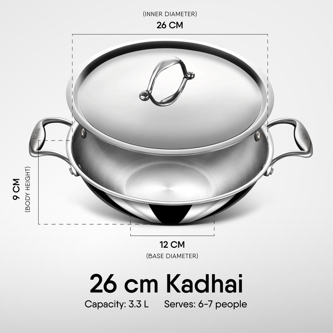 Steel Kadhai - Triply Artisan Series