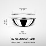 Tasla Kadhai with Lid - Triply Artisan Hybrid Series