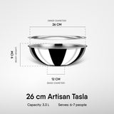 Tasla Kadhai with Lid - Triply Artisan Hybrid Series