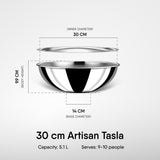 Tasla Kadhai with Lid - Triply Artisan Hybrid Series