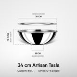 Tasla Kadhai with Lid - Triply Artisan Hybrid Series