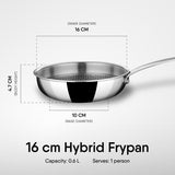 Frypan (Without Lid) - Triply Artisan Hybrid Series