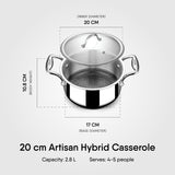 Steel Sauce Pot / Casserole - Triply Artisan Hybrid Series