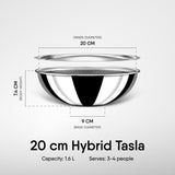 Tasla Kadhai with Lid - Triply Artisan Hybrid Series