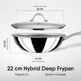 Deep Frypan - Triply Artisan Hybrid Series