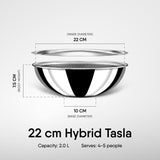 Tasla Kadhai with Lid - Triply Artisan Hybrid Series