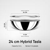 Tasla Kadhai with Lid - Triply Artisan Hybrid Series