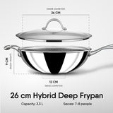 Engrave - Deep Frypan - Triply Artisan Hybrid Series