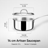 Steel Sauce Pan - Triply Artisan Series