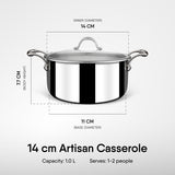Steel Sauce Pot / Casserole - Triply Artisan Series