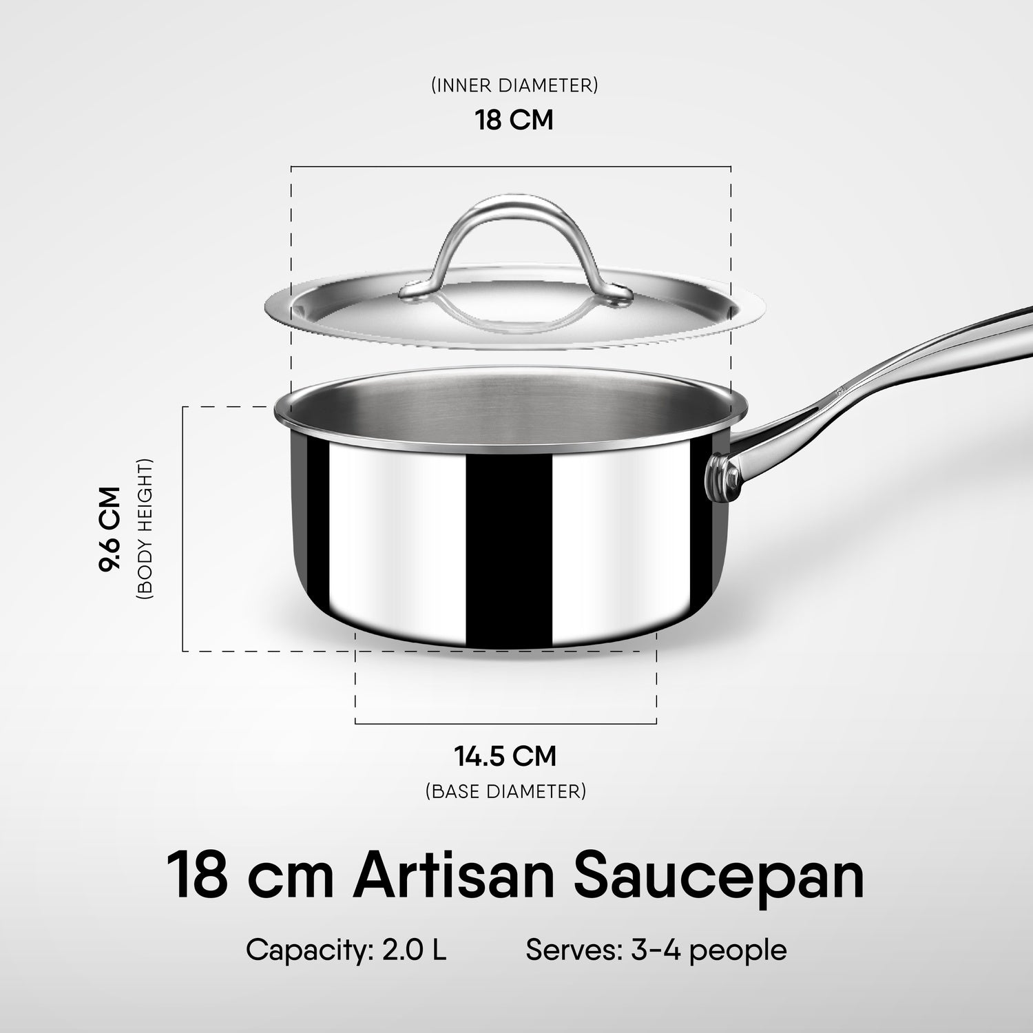 Steel Sauce Pan - Triply Artisan Series