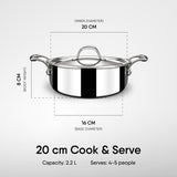 Cook & Serve Saucepot/Casserole - Triply Artisan Series
