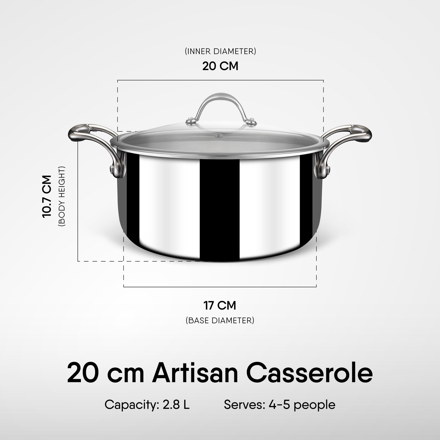 Steel Sauce Pot / Casserole - Triply Artisan Series