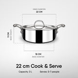 Engrave - Cook & Serve Saucepot/Casserole - Triply Artisan Series