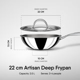 Deep Frypan - Triply Artisan Series