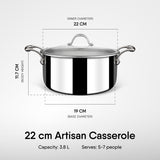 Steel Sauce Pot / Casserole - Triply Artisan Series