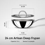 Deep Frypan - Triply Artisan Series