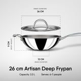Deep Frypan - Triply Artisan Series