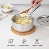 Engrave - Steel Sauce Pan - Triply Artisan Series