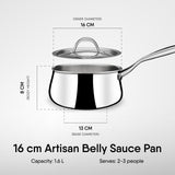 Belly Sauce Pan - Triply Artisan Series