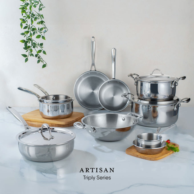 Steel Sauce Pot / Casserole - Triply Artisan Series