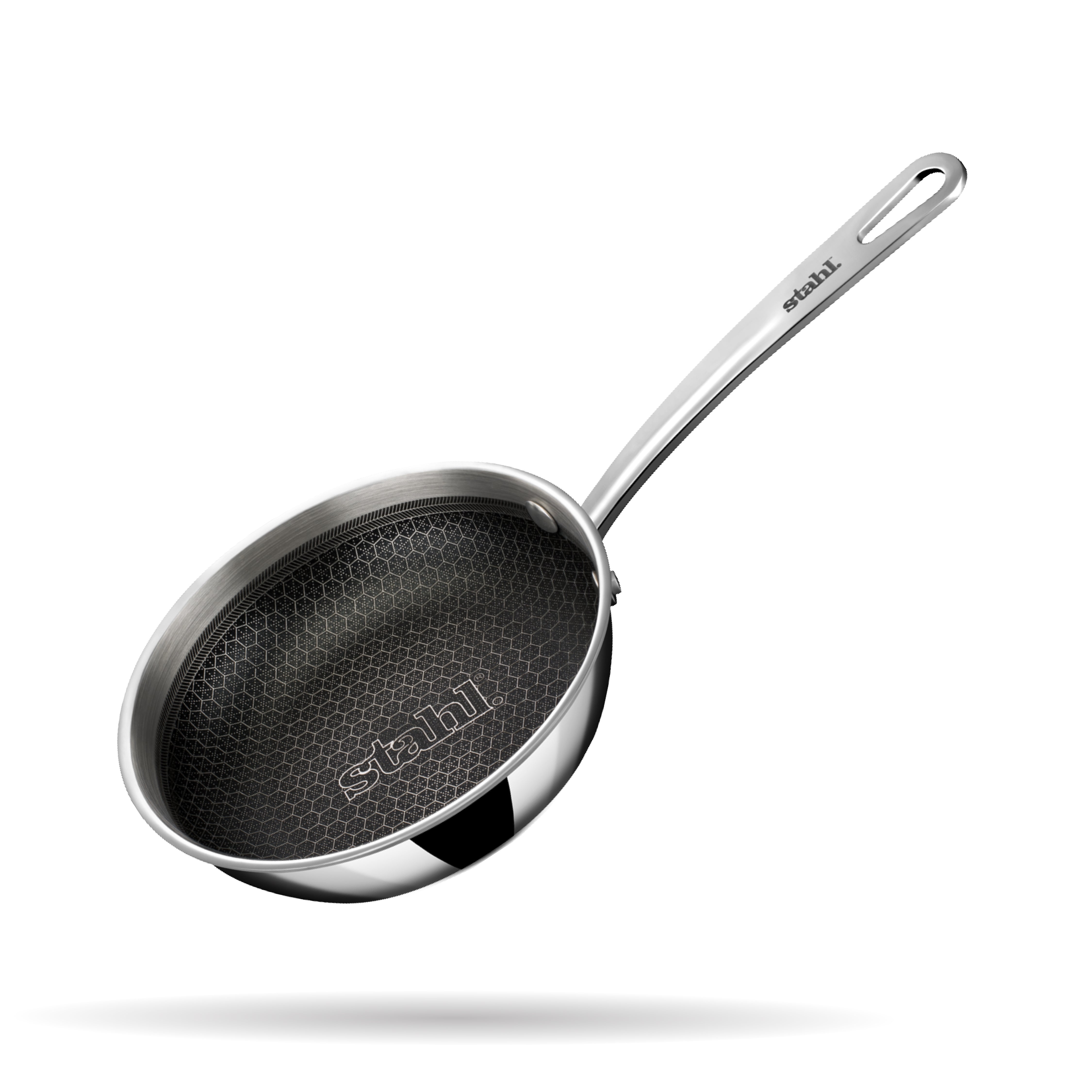 stahl Triply Stainless Steel Artisan Hybrid Frypan with Lid, 6420, 20cm,  1-Piece, Silver