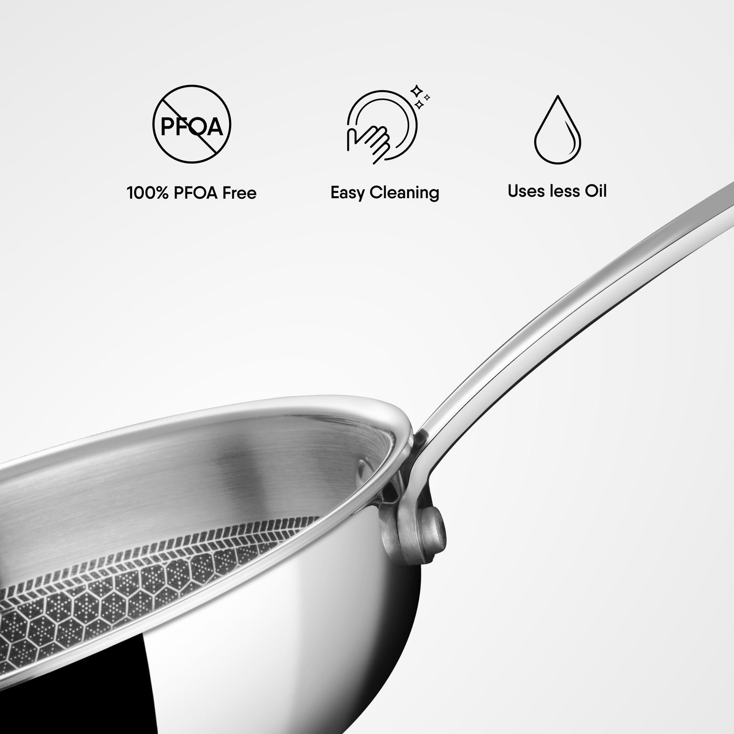 Engrave - Frypan (Without Lid) - Triply Artisan Hybrid Series