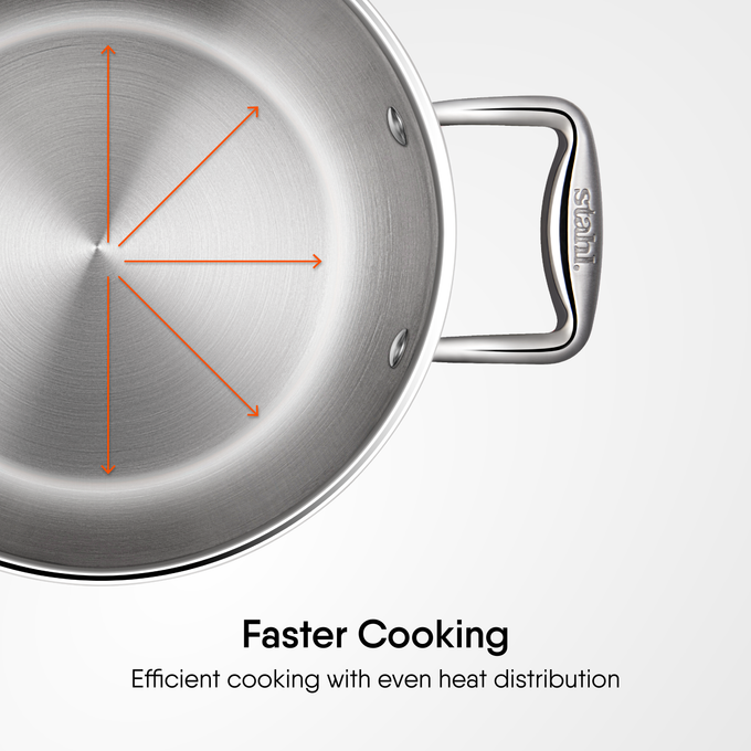 Steel Sauce Pot / Casserole - Triply Artisan Series