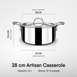 Steel Sauce Pot / Casserole - Triply Artisan Series