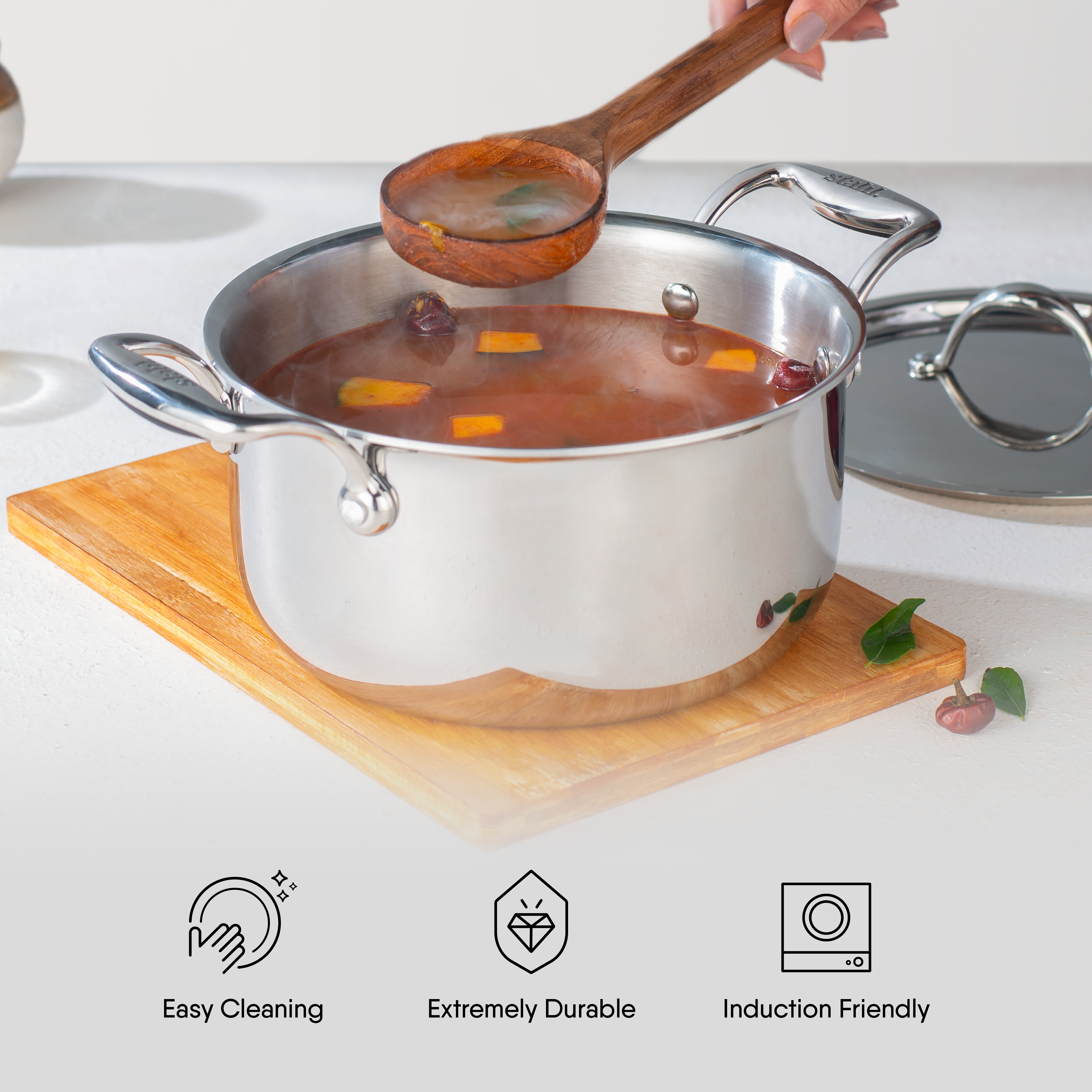 Steel Sauce Pot / Casserole - Triply Artisan Series