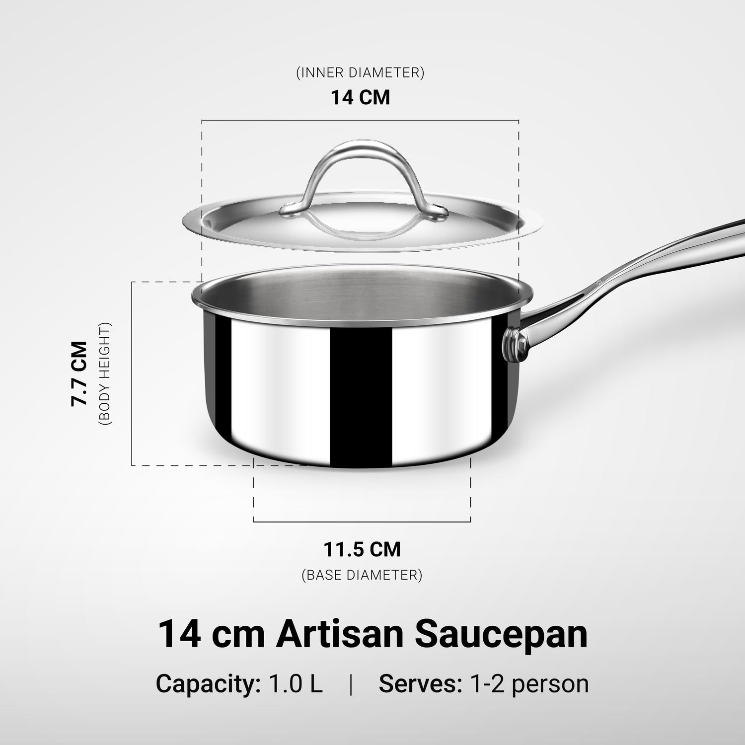 Steel Sauce Pan - Triply Artisan Series