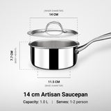 Steel Sauce Pan - Triply Artisan Series