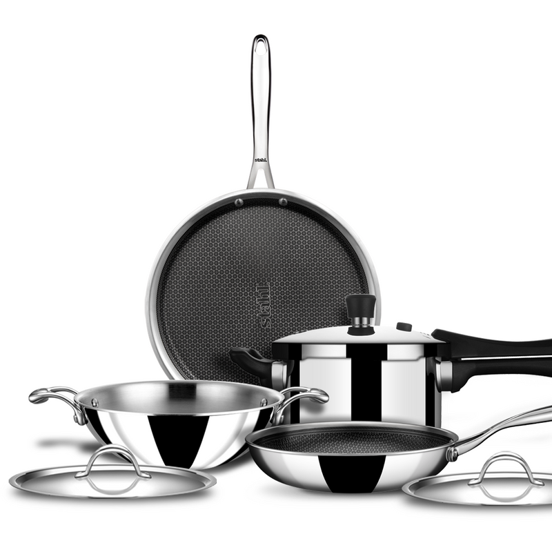 Stahl 6 Piece Premium Triply Cookware Set | Housewarming Gifts | Kitchen Essentials