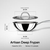 Deep Frypan - Triply Artisan Series