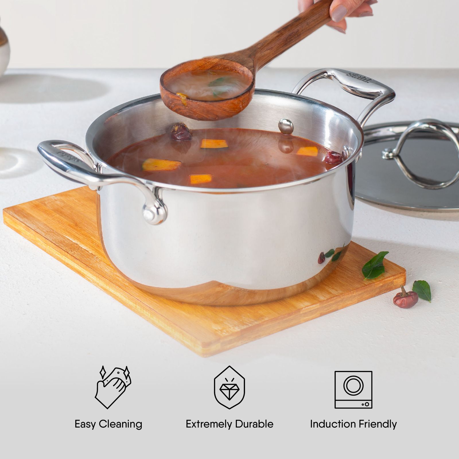 Engrave - Cook & Serve Saucepot/Casserole - Triply Artisan Series