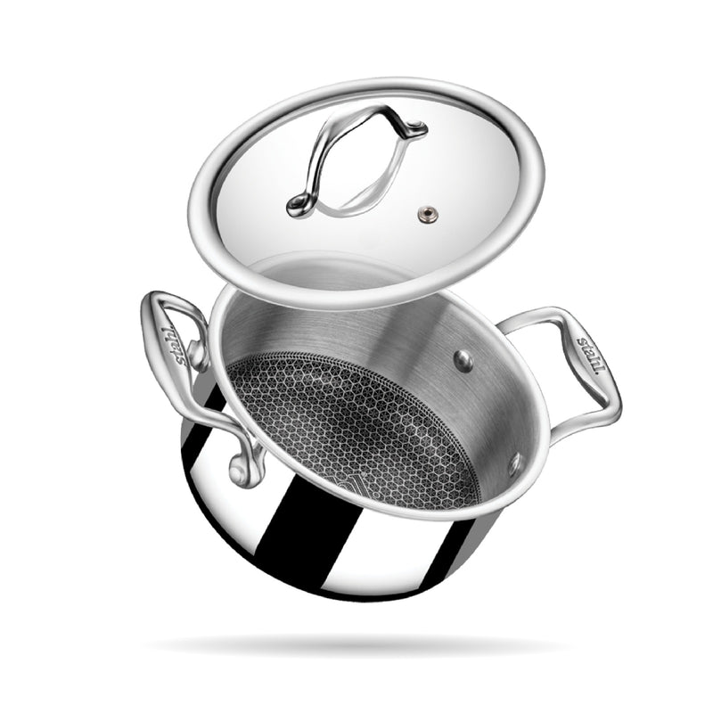 Steel Sauce Pot / Casserole - Triply Artisan Hybrid Series