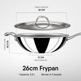 Deep Frypan - Triply Artisan Hybrid Series